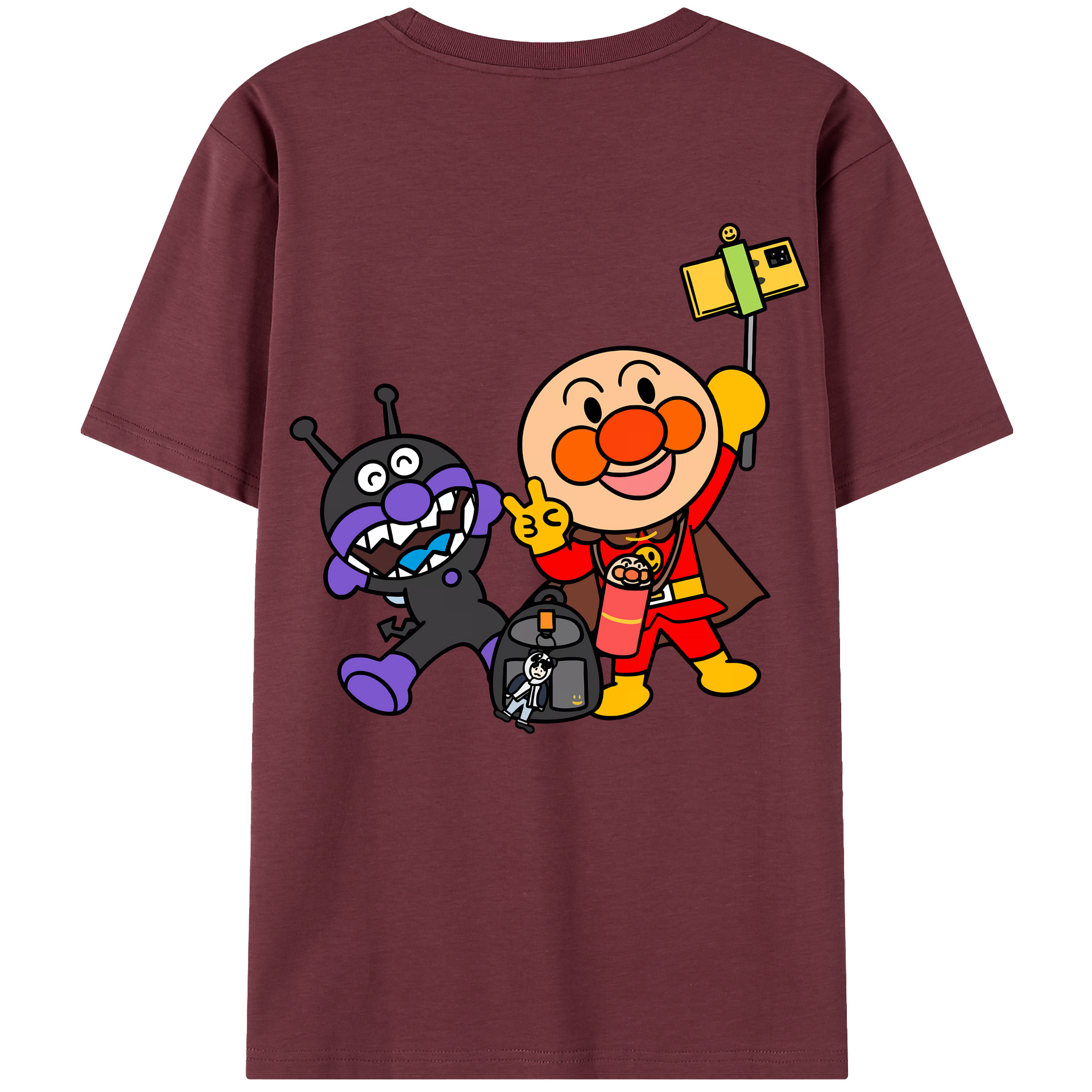 （画像用） アンパンマン Anpanman 綿100％半袖Tシャツ（背面プリント）
